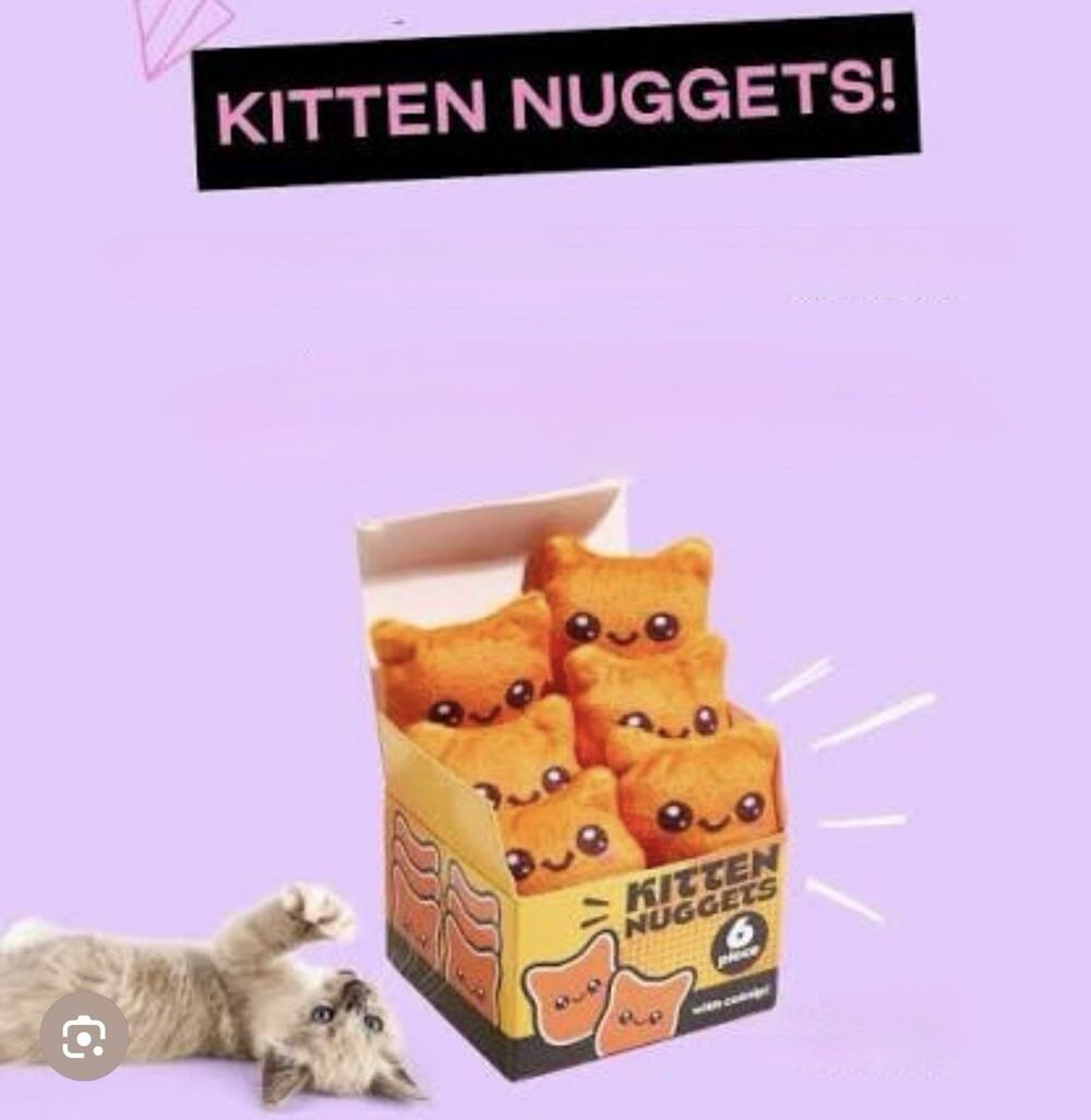Cat Lady Box FAN FAVORITE Limited Kitten Nuggets 6 pc Catnip Toys-Chicken Nugget